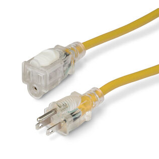 Marinco 25 Foot Locking and Lighted Extension Cord, 15 Amp, 14/3 AWG, Yellow
