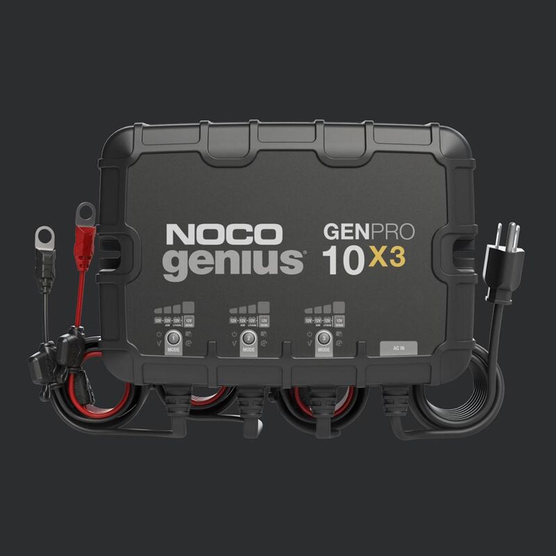 THE NOCO COMPANY Noco Genius GENPRO10X3 Onboard Marine Battery Charger, 30  Amp, 12V, 3-Bank