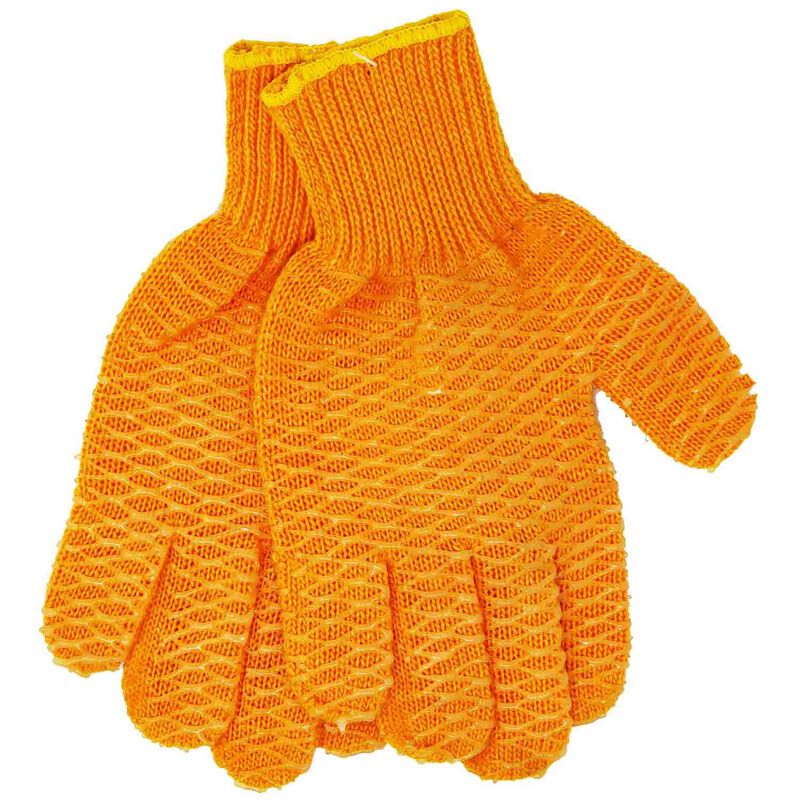 Orange Mesh Knit Fishing Gloves image number 0