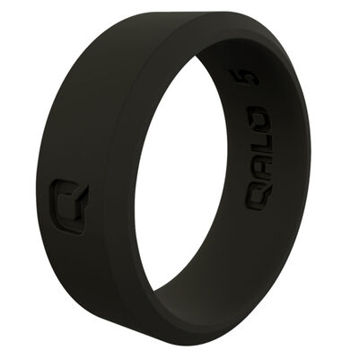 Women's Modern Black Q2X Silicone Ring, Size 05