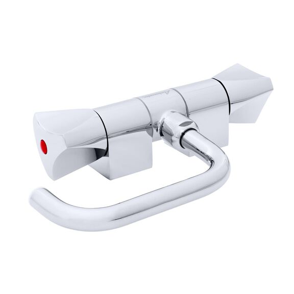 Trinidad Folding Faucet, Hot/Cold Mixer, Angled Spout, Chrome image number 4