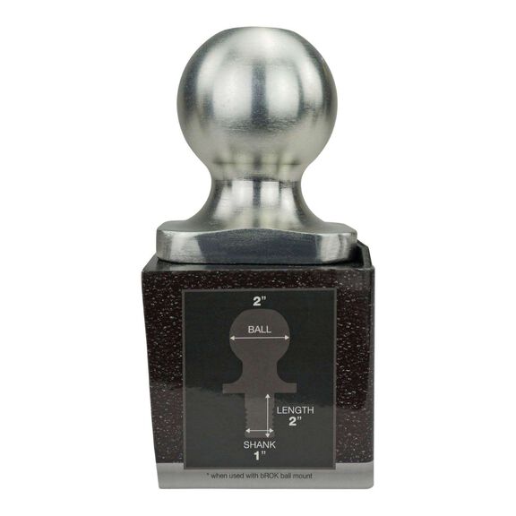 Trailer Hitch Ball, 2" x 1" x 2" long, Plastic Base HD image number 4