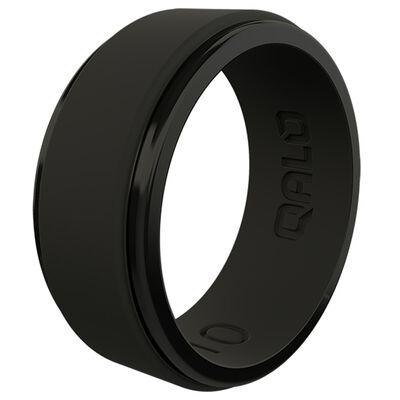Men's Step Edge Polished Silicone Ring, Size 11