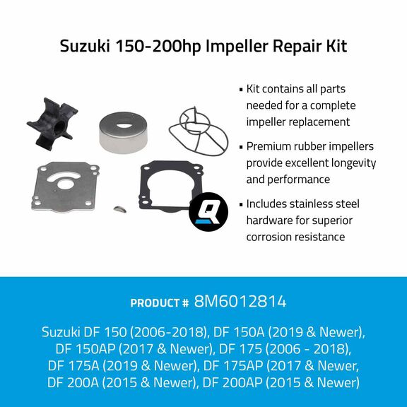 Quicksilver 8M6012814 Impeller Repair Kit - Suzuki 150-200hp image number 1