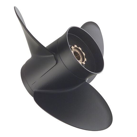Quicksilver Black Diamond Propeller Black Finish, 13.5" diameter x 15" pitch, Right Hand Rotation, Black Finish image number 0