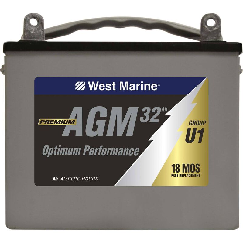 WEST MARINE Group U1 DualPurpose AGM Battery 32 Amp Hours West Marine