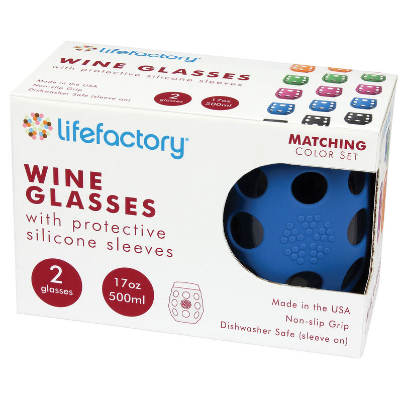 Lifefactory Wine Glasses, 17 Ounce - 2 glasses