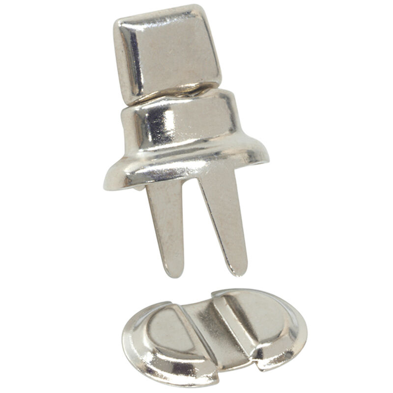 Twist Stud with Two-Prong Base and Clinch Plate, 2-Pack image number null