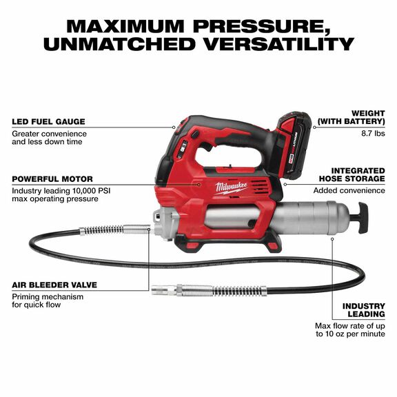 M18&trade; Cordless 2-Speed Grease Gun Kit image number 2