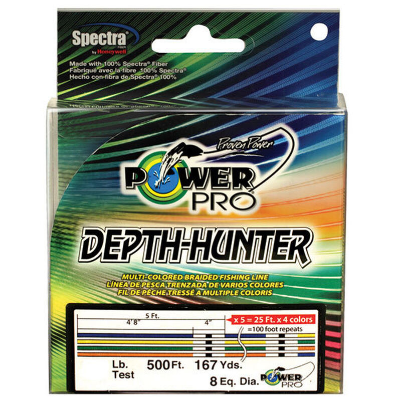 POWER PRO DepthHunter Braided Fishing Line Metered, 30lb, 500ft/167yds