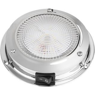 SEAFLO 4" Round LED Dome Light w/Stainless Steel Bezel & Switch - Cool White