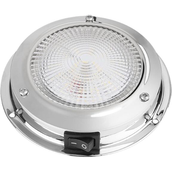 SEAFLO 4" Round LED Dome Light w/Stainless Steel Bezel & Switch - Cool White image number 0