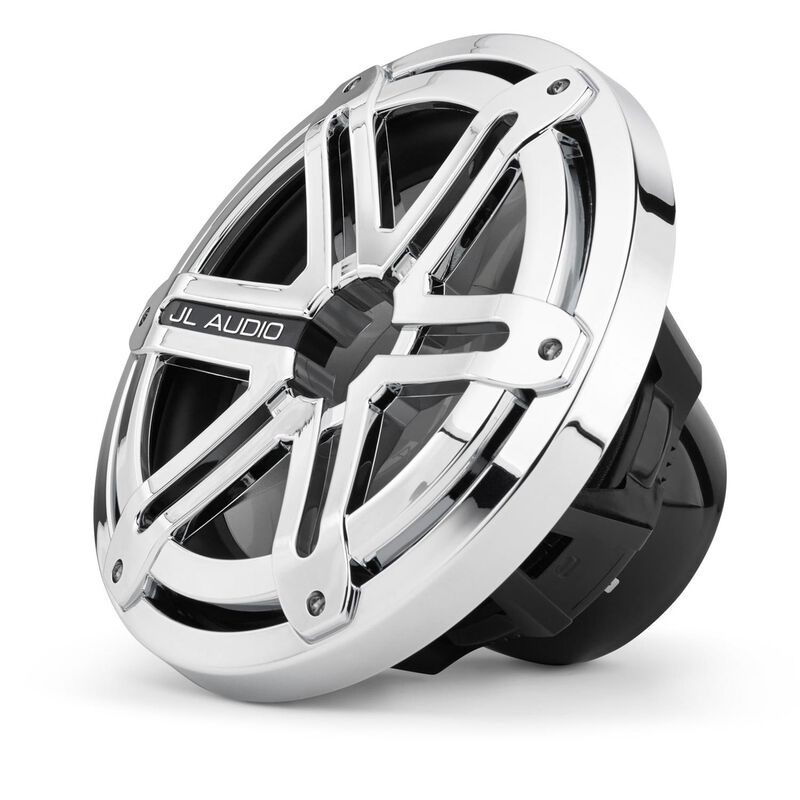JL Audio MX10IB3-SG-WH10-inch Marine Subwoofer Driver Sport White Grille  With RGB LED Speaker Ring - Creative Audio