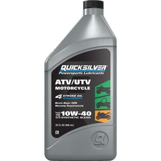 Quicksilver 8M0166408 10W-40 Synthetic Blend ATV/UTV/Motorcycle Oil, 1 Qt.