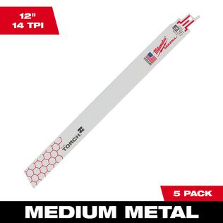 12" 14 TPI THE TORCH&trade; SAWZALL&reg; Blades, 5 Pack