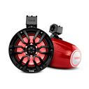 HYDRO 8" Marine Tower Speakers with Integrated RGB LED Lights, 375 Watts, Red image number 0