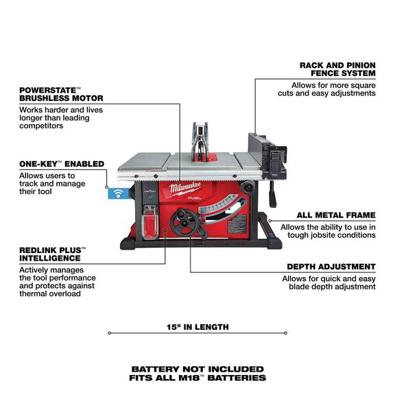 M18 FUEL&trade; 8-1/4 in. Table Saw with ONE-KEY&trade; image number 1
