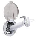 Recessed Shower Chrome Cup with Stainless Steel Lid, Hammer-Head Arctic White Sprayer, 6' White Rubber Hose image number 1
