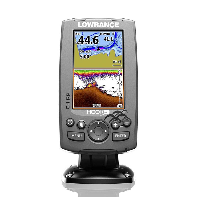 Hook-4 Fishfinder/Chartplotter with Mid/High CHIRP and DownScan™ Imaging with Navionics + Cartography image number 0