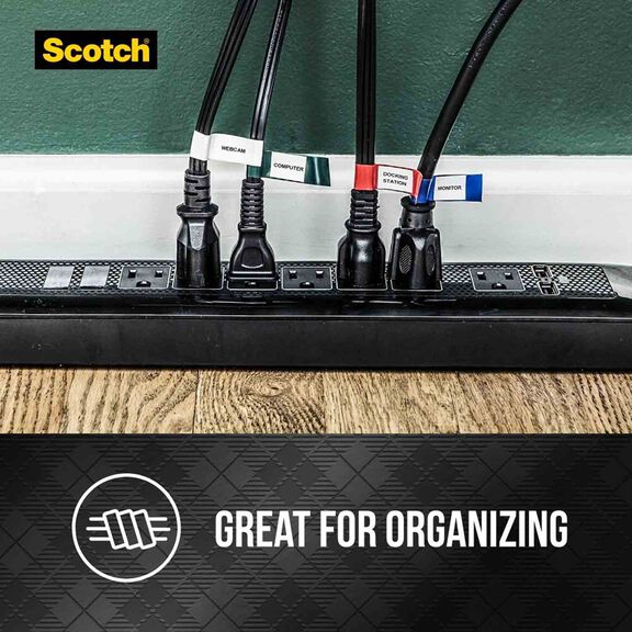 Scotch&reg; Professional Quality Electrical Tape, 5-Pack, 1 of Each Color:  Blue, Green, Red, Yellow, White image number 6
