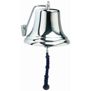 12" Chrome Bell with Navy Monkey's Fist Lanyard