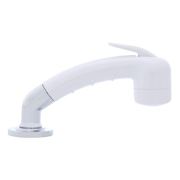 Deck-Mount Sprayer Small Arctic White Sprayer No Hook w/Elbow, 6' Stainless Steel Hose, Low Profile Holder image number 2