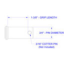 Stainless Steel Clevis Pin, 3/4" Dia. X 1 5/16" Grip Length image number 1