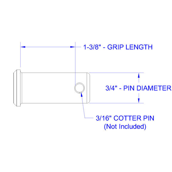 Stainless Steel Clevis Pin, 3/4" Dia. X 1 5/16" Grip Length image number 1