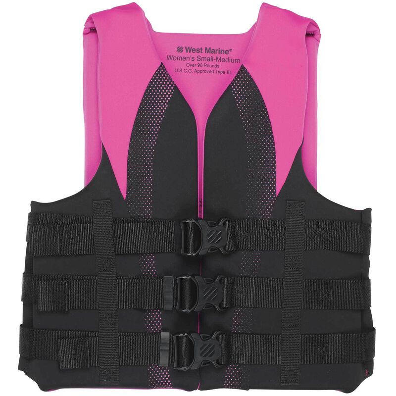 Women's Water Sports Life Jacket Black/Pink Large/XLarge West Marine
