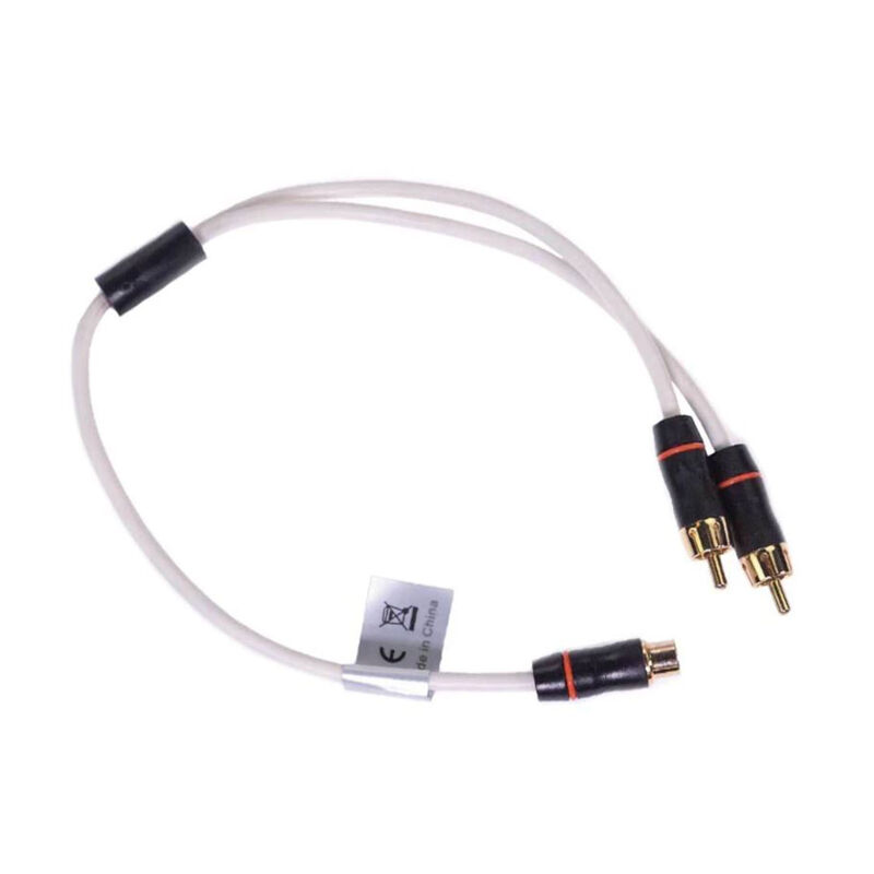 1 RCA Male Mono To 2 RCA Female Stereo Audio Splitter A/V Y Cable Cord
