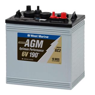 6V Group GC2 Dual Purpose Marine AGM Battery, 190 Amp Hours, 680 Cold Cranking Amps, 900 Marine Cranking Amps, 480 Reserve Minutes