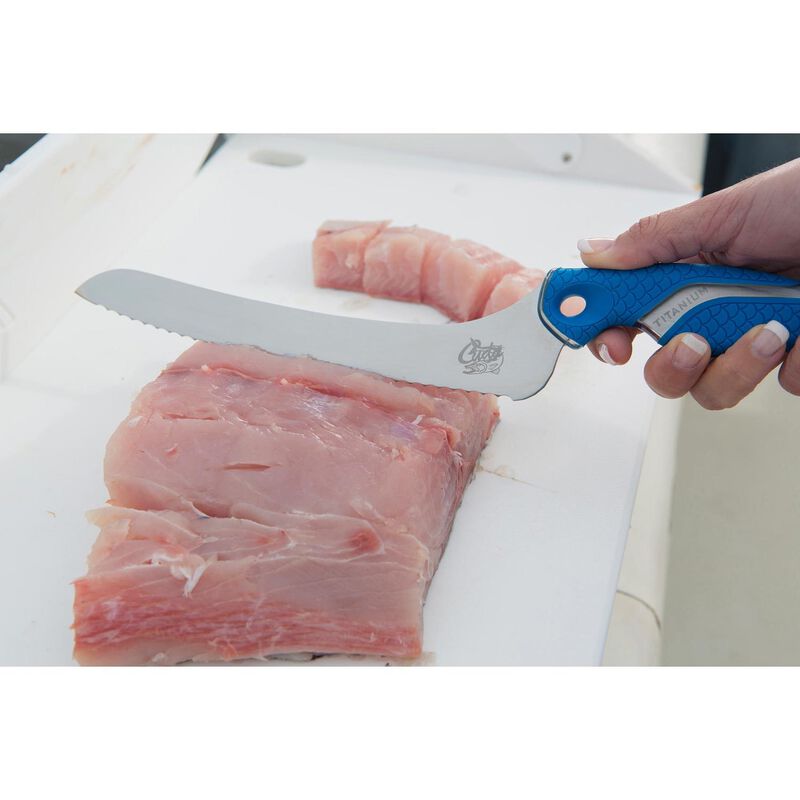 CUDA 9" Titanium Bonded Offset Serrated Knife West Marine