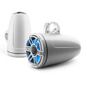 M6-880ETXv3-Gw-S-GwGw-i 8.8" Enclosed Marine Coaxial Speaker System, Gloss White, White Sport Grille with RGB LED Lighting image number 0