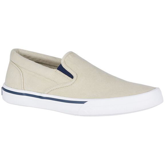 Sperry Men\'s Slip-On Canvas Loafers in Off-White with Navy Trim product_13962964_flybridge_mm_  main image 2