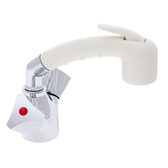 Trinidad Head/Shower Combo Faucet Small Warm White Sprayer No Hook, 6' Stainless Steel Hose Chrome/Warm White image number 2