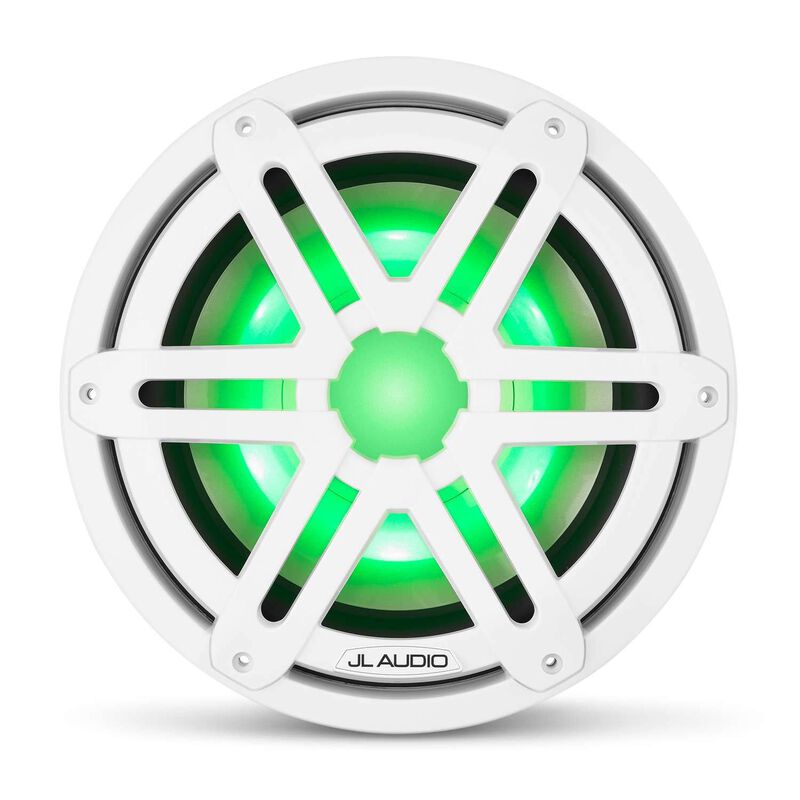 M3-10IB-S-Gw-i-4 10" Marine Subwoofer Driver, White Sport Grilles with RGB LED Lighting image number 1