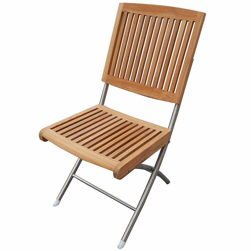 Barnegat Folding Teak Chair with Stainless Steel Legs image number 0