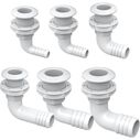 SEAFLO 1 in Angled Thru Hull Fitting with Built-In Check Valve Stainless Steel Cap image number 4