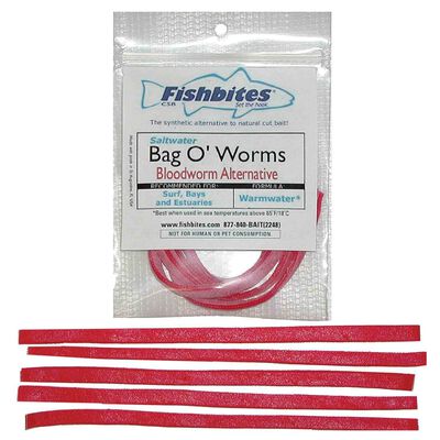 Bag O'Worms® Regular Longer Lasting Bait, 1/4" W x 12" L, Red