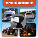SEAFLO 360&deg; Rotating Remote Control LED Searchlight, 10-30V DC, 2700 Lumens, Wireless Remote, Black image number 6