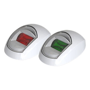 SEAFLO Pair of Vertical Mount Red/Port & Green/Starboard LED Navigation Lights, White Housing, 2 Nautical Miles Visibility (05-Series)