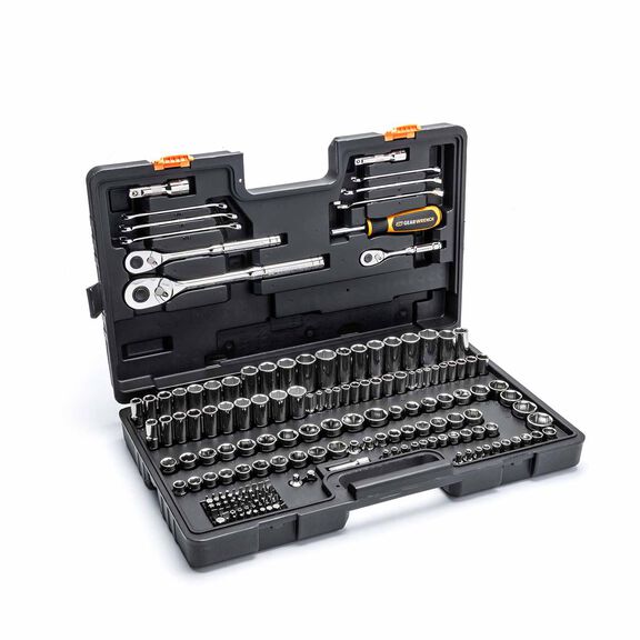 185 Piece 1/4&rdquo;, 3/8&rdquo; & 1/2" Drive 72-Tooth SAE/Metric Mechanics Hand Tool Set image number 1