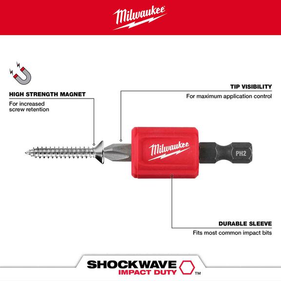 SHOCKWAVE Impact Duty&trade; Magnetic Attachment and PH2 Bit Set, 3 Piece image number 1