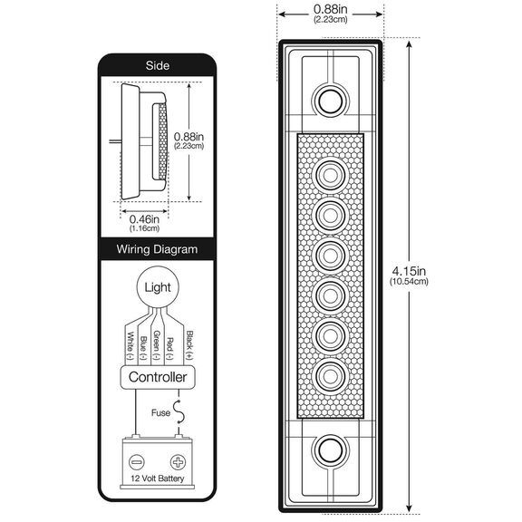 4" LED Utility Strip Light with Gasket, RGBW image number 8