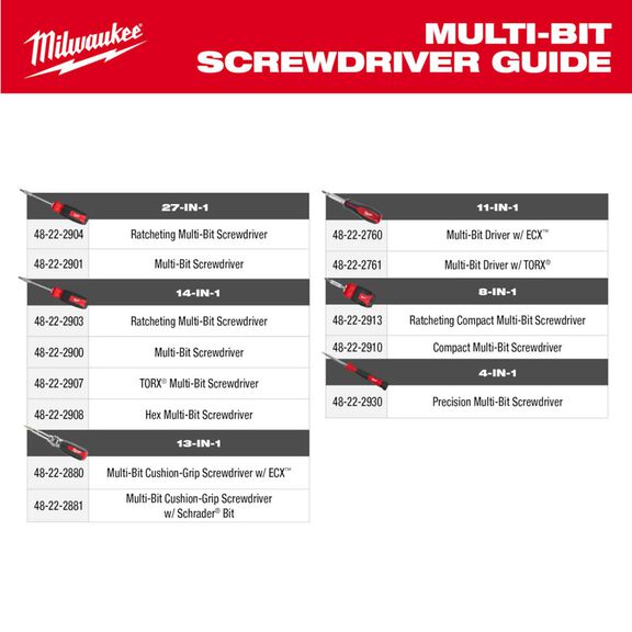 13-in-1 Cushion Grip Screwdriver with Schrader Bit image number 5