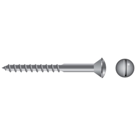 Stainless Steel Slotted Oval-Head Wood Screws image number 0