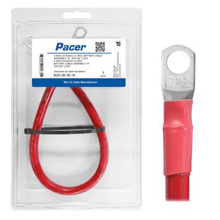 18" Battery Cable Assembly, #2 3/8, Red