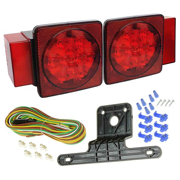 LED Trailer Light Kit, Multi-Function, Square, Low Profile, Over 80 Ft. Trailer, Boxed image number 0