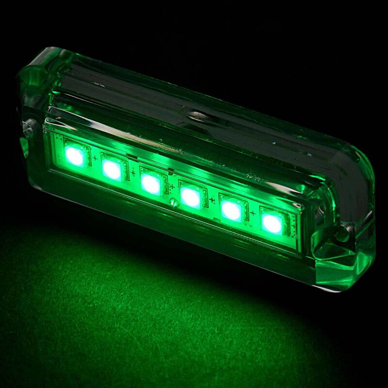 Rectangular Six LED Underwater Light, Green, 2-Pack image number 2