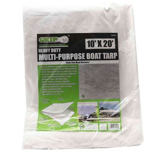 10' x 20' Heavy Duty Multi-Purpose Boat Tarp, White